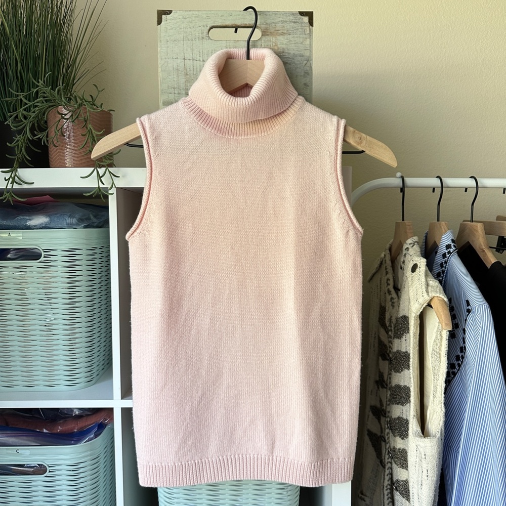 Per Se  |  Sleeveless Turtleneck Sweater wool size M